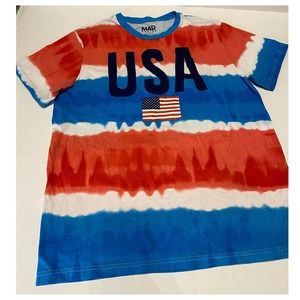 MAD Engine USA Tie Die T Shirt Men's XL Red White And Blue
